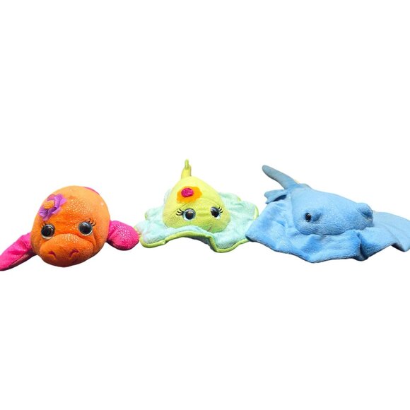 Sea Animals Plush Lot Stingray's & Manatee Glitter Stuffed Animals - Picture 2 of 10